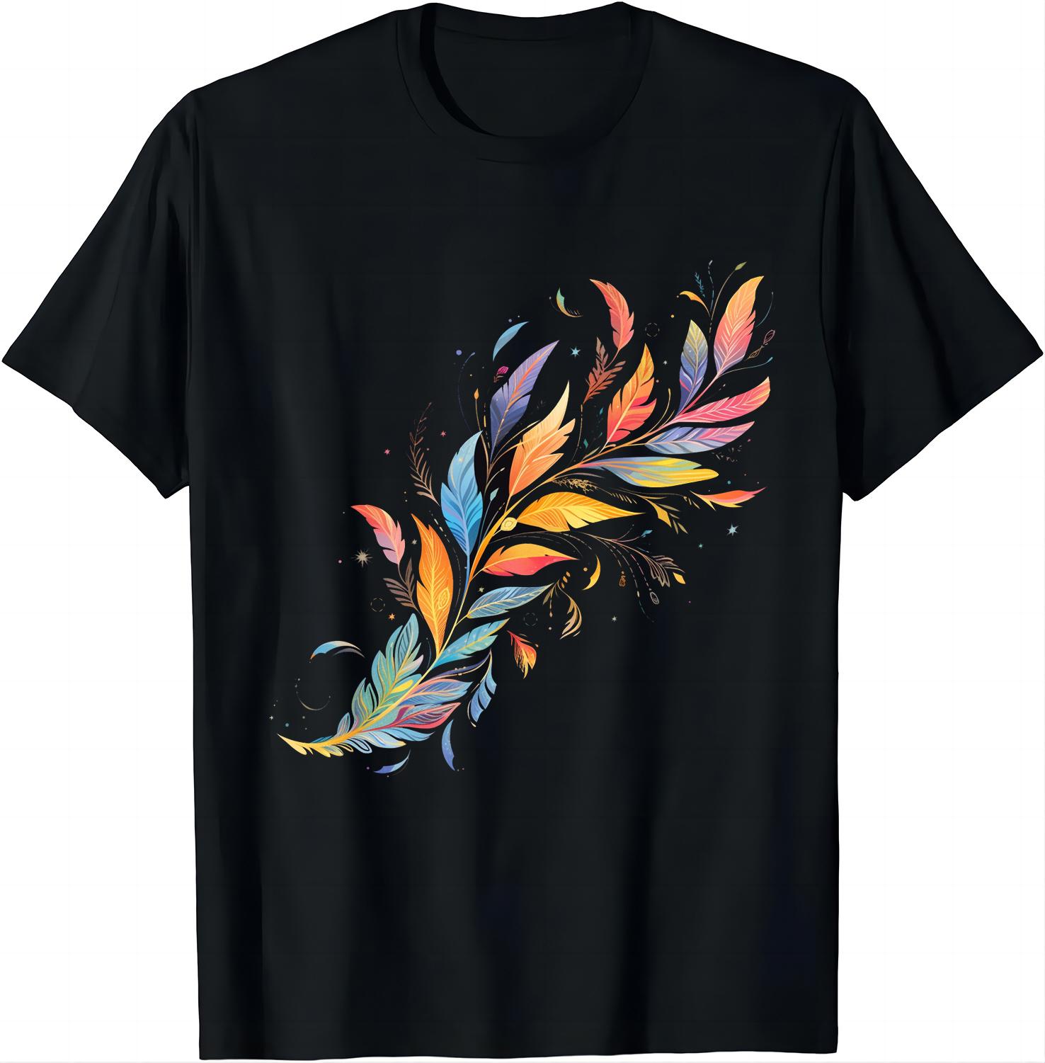 Retro Style Feather Southwest Native American Indian Tribal Art Graphic TShirt Unisex Clothing Streetwear Graphic T Shirts S