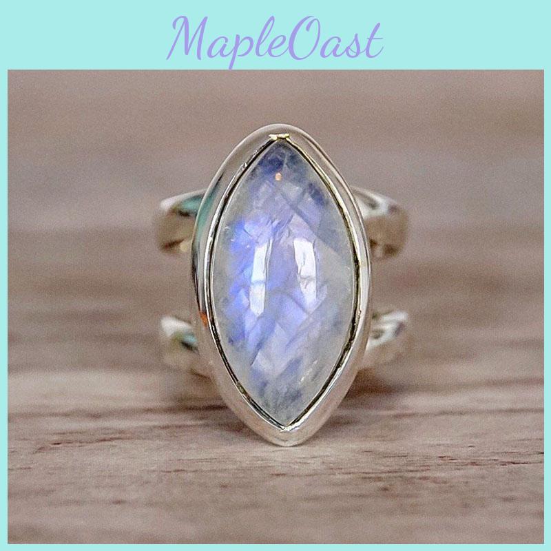 Stylish Women's Moonstone Ring In 30% White Copper Plating