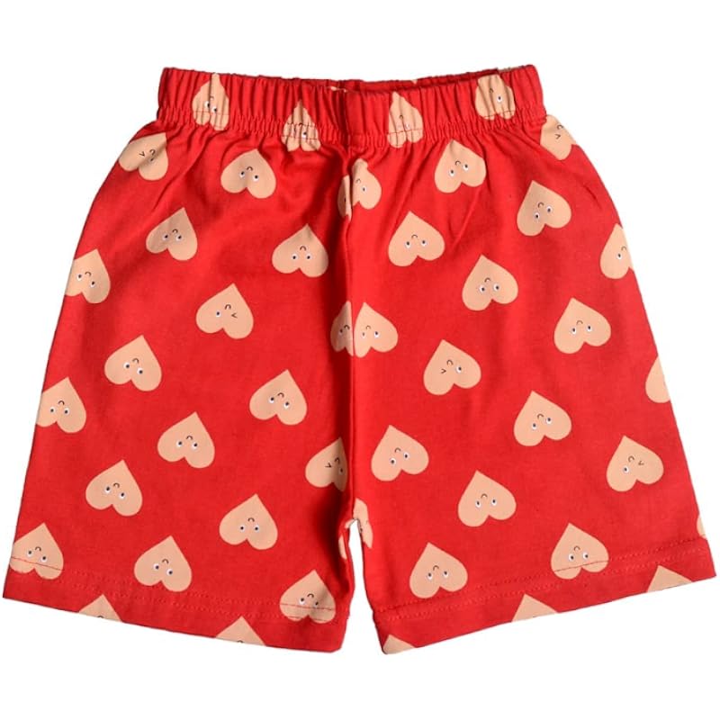 T2F Girl's Shorts (GLS-SHRTS-03_Multicolor 2_9-10 Years)