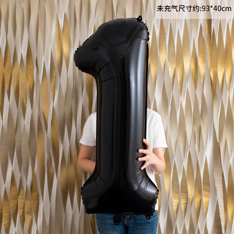 40 Inch Black Figure Foil Number Balloon Anniversary Birthday Party Decoration Adult Bridal Shower Digital Ballon Kids Globo