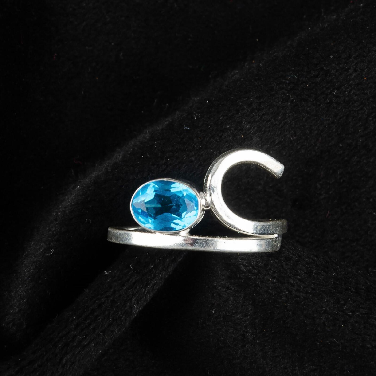 

Швейцарский голубой топаз Драгоценный камень 925 Стерлинговое серебро Ювелирные изделия Кольцо ручной работы Подарок для нее RR-27-6 6