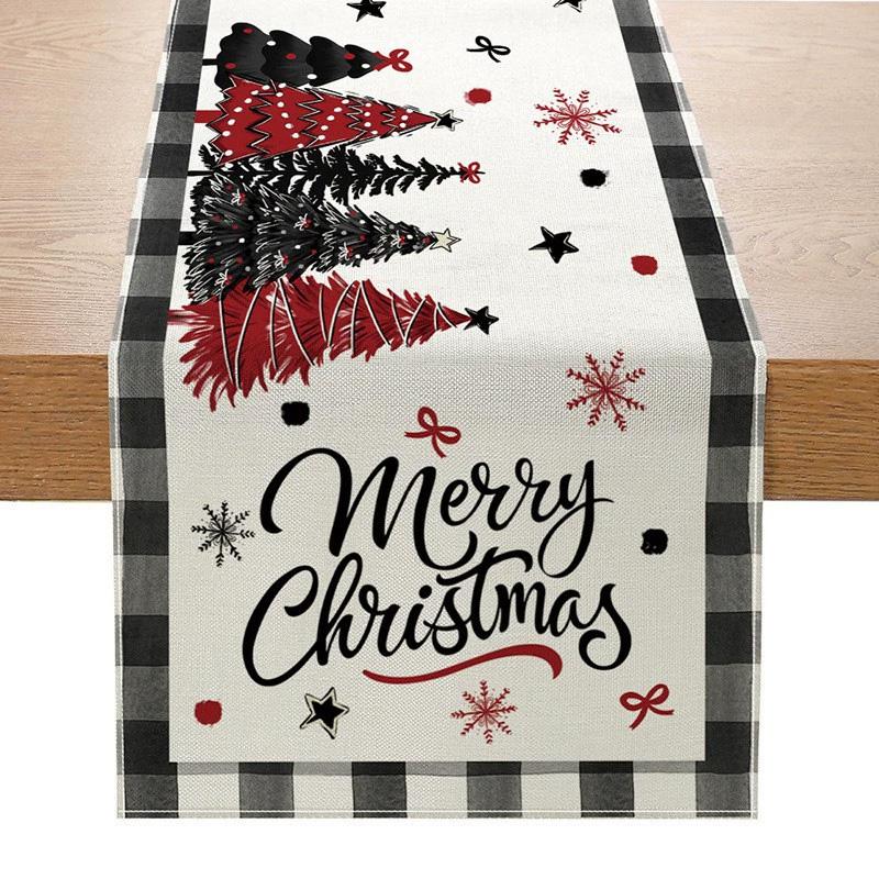 1PC Table Cover New Year 2026 Snowman 33*183cm Table Decor Merry Christmas Decoration Christmas Xmas Tree Table Runner
