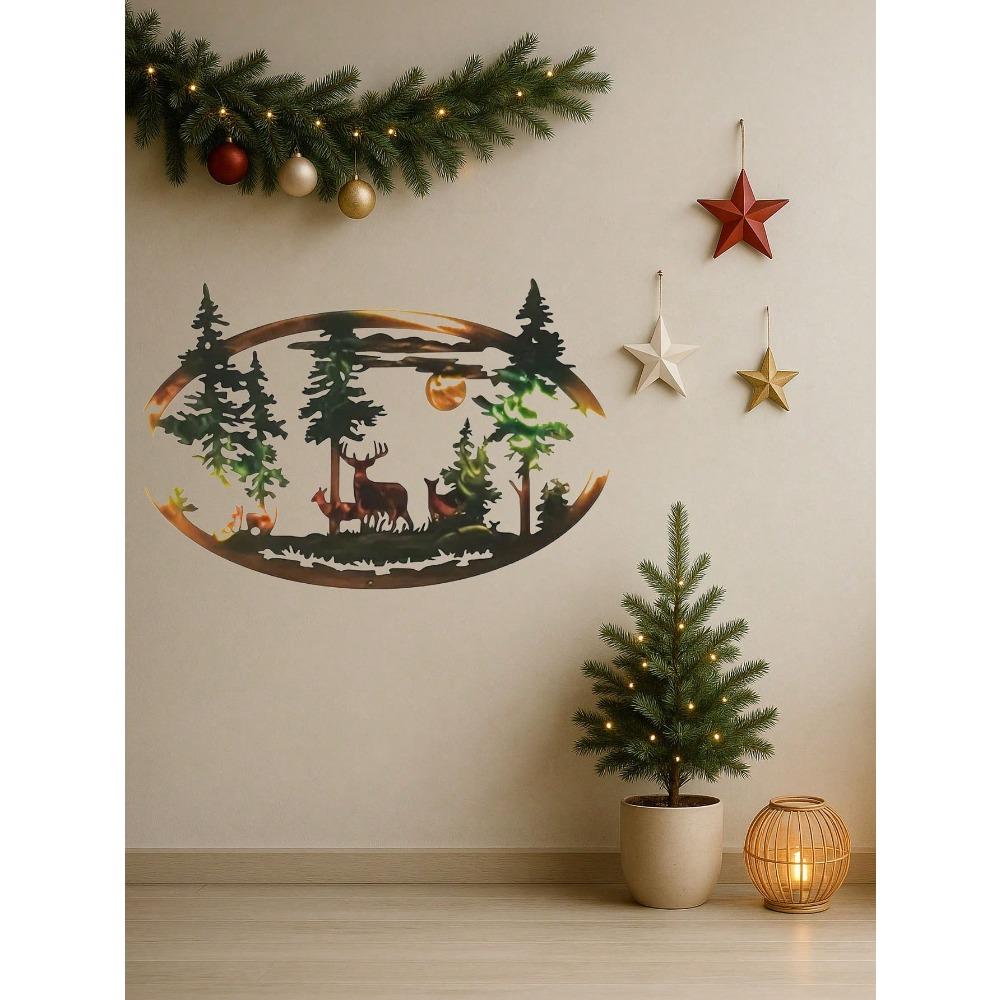 Metal Deer Bear Wall Art Home Decor Christmas Ornament Craft