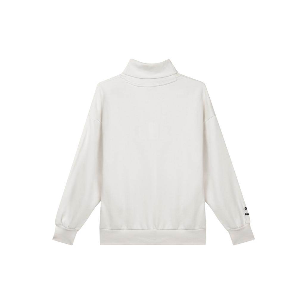Puma Sports Lifestyle Series Letter Casual Stand Collar Long Sleeve Sweatshirt Women Sweatshirt White 534387-05