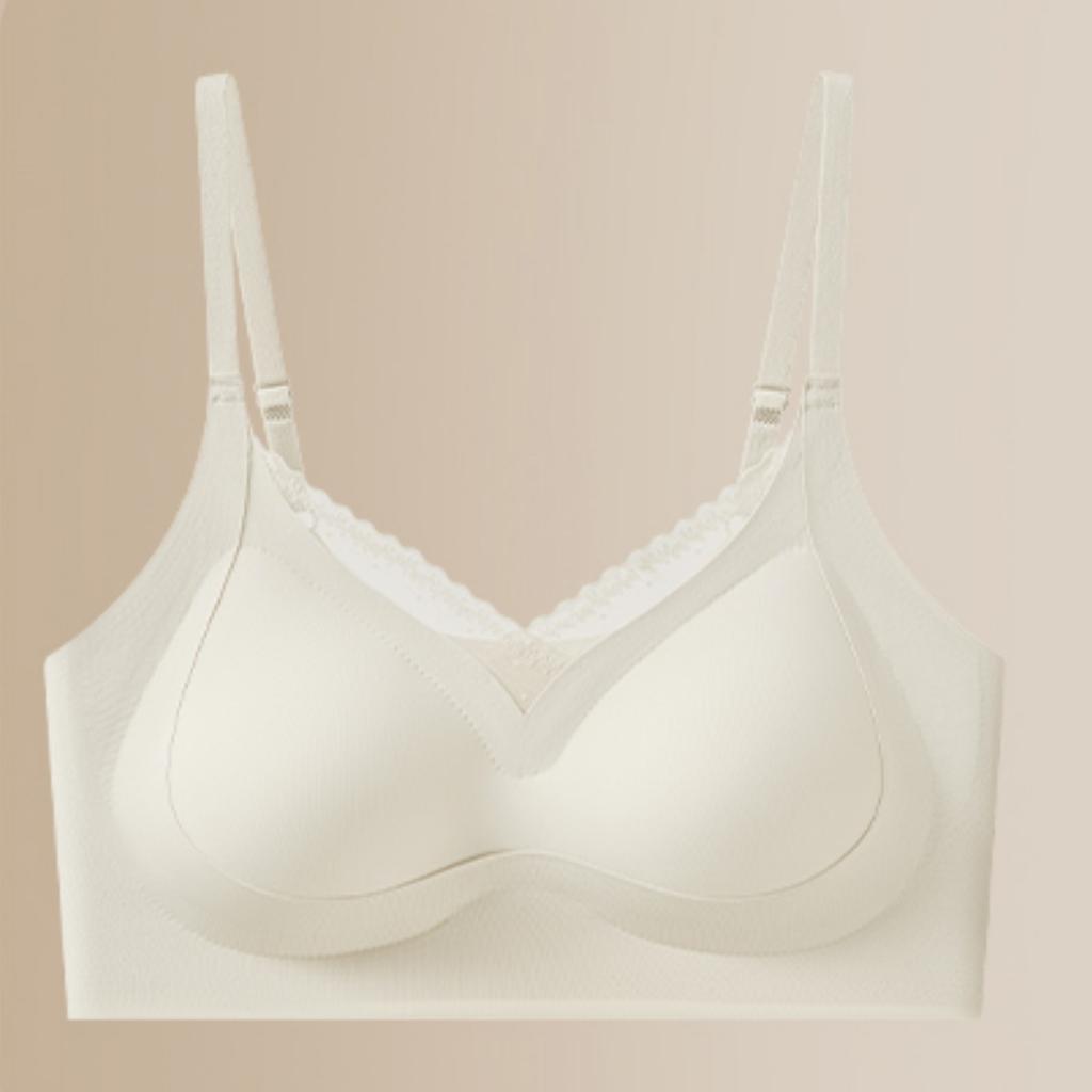 Lace beautiful back seamless gathering, pull anti-sagging, close sub-breast fixing cup, liquid foundation text