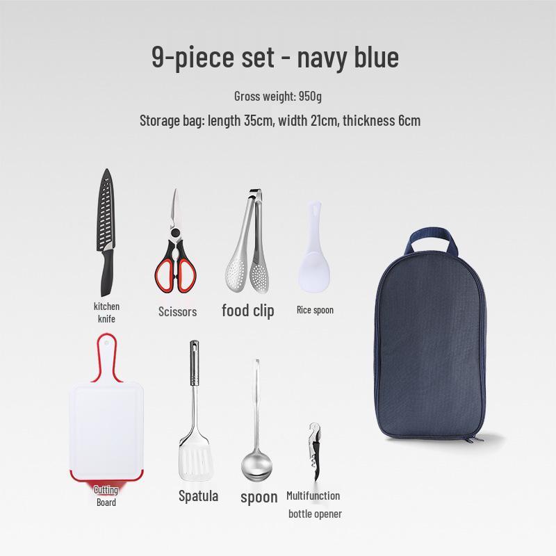 

Портативный набор уличной посуды: Миска, Палочки для еды, Нож, Вилка с сумкой для хранения - Идеально для кемпинга и пикников