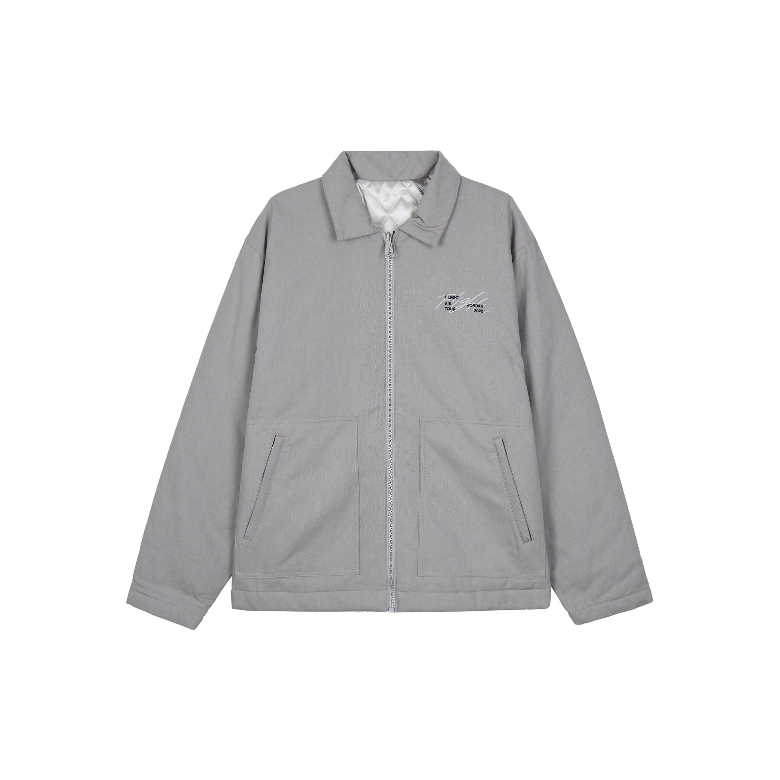 Air Jordan Alphabet Printing Zipper Jacket Gray Men s DJ0239-016 XXXL