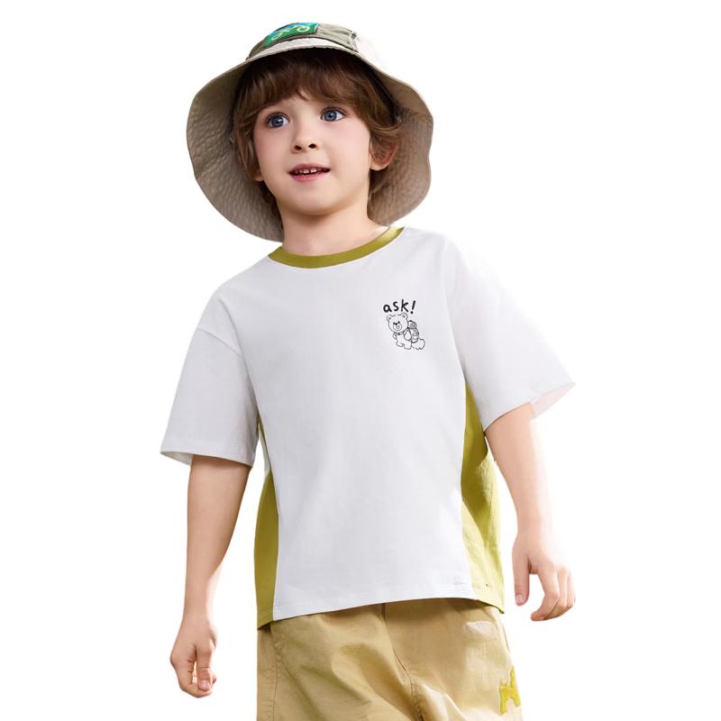 ASK JUNIOR Boys  Color-Block Drop-Shoulder Short Sleeve T-Shirt 110