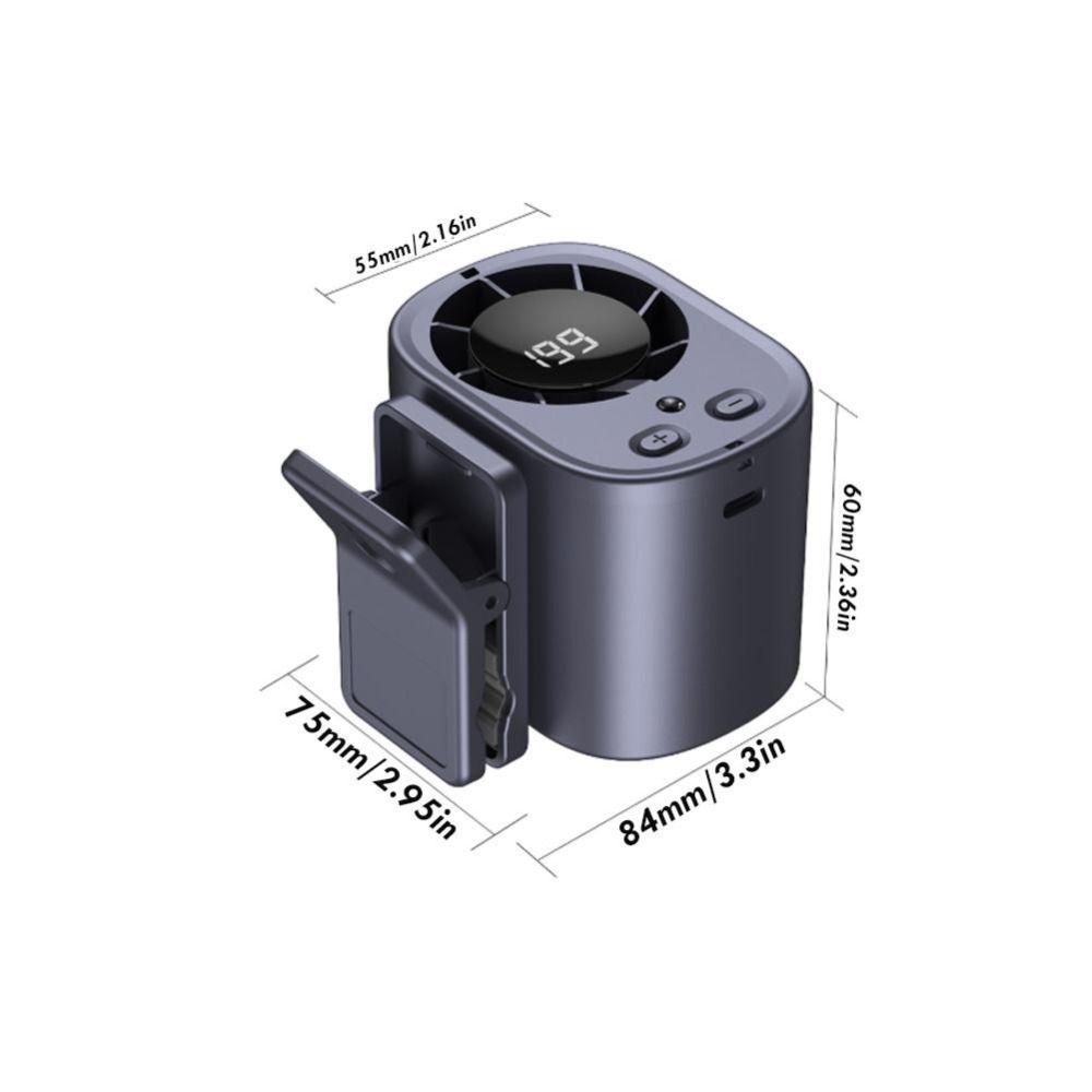 LED Display Mini Silent Fan High-Speed Waist Clip Fan Neck-mounted Handheld Mini Fan Car Use