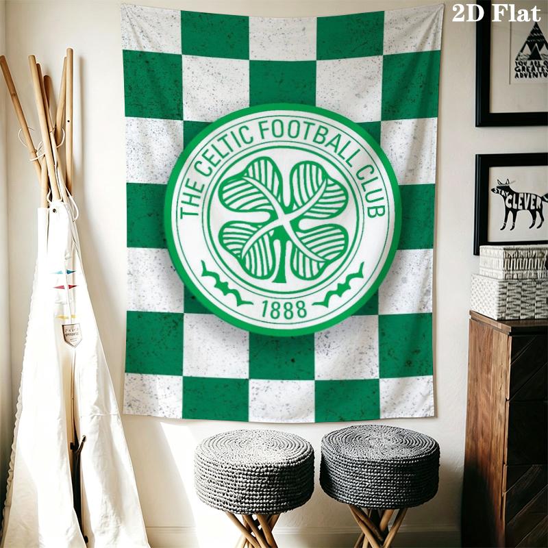 Celtic Football Club Wall Tapestry Aesthetic Wall Hanging Printed Fabric Blanket Decorative Tapestries for Bedroom Living Room Home Decor