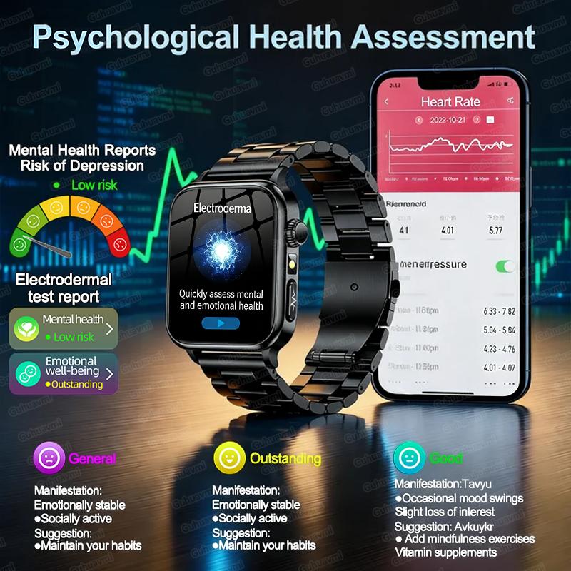 2026 Nuovo Smartwatch per Esame Fisico Micro Salutare ECG Acido Urico Lipidi Pressione Sanguigna Chiamata Bluetooth Smartwatch Per uomo