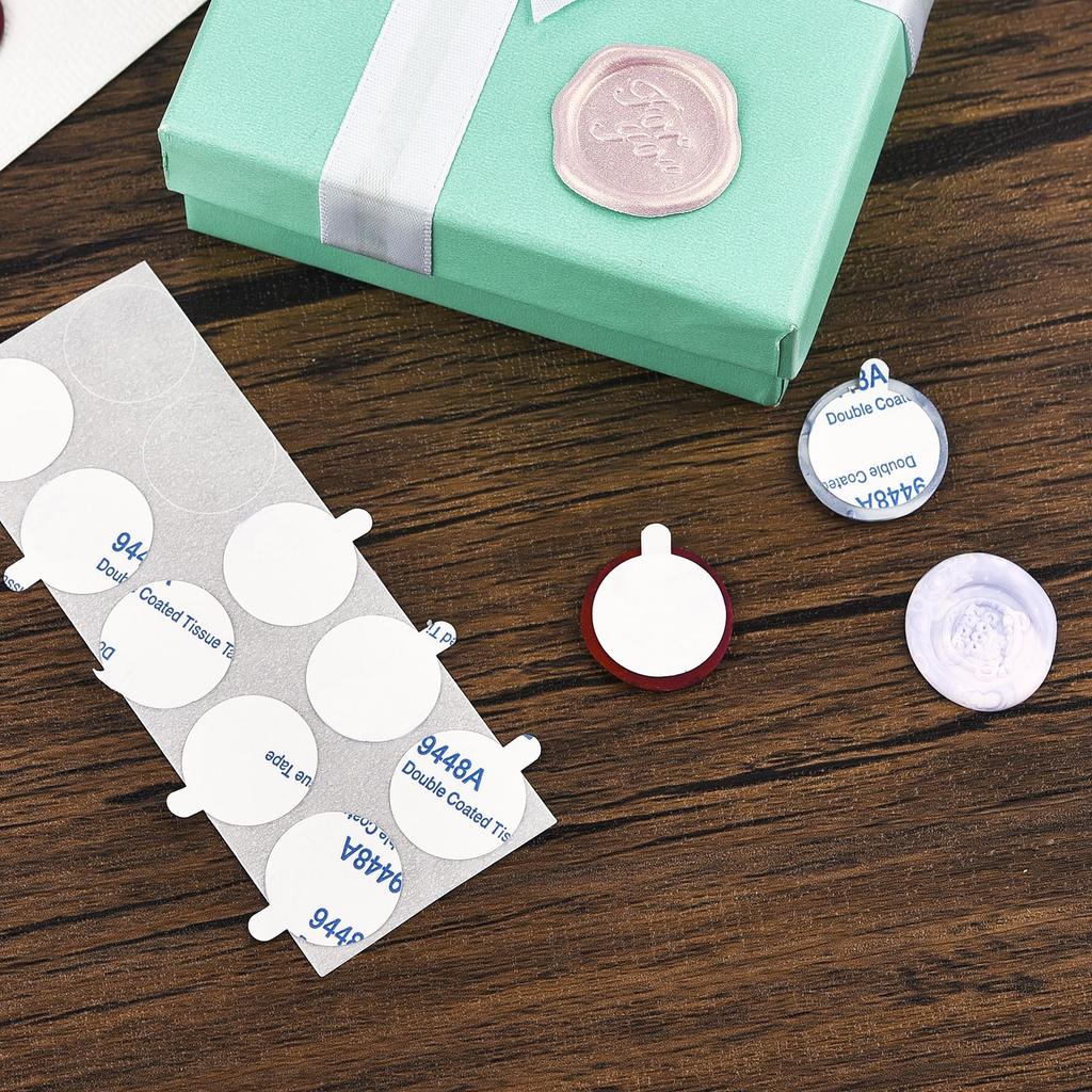Lots 100Pcs Seal Wax Stamp Stickers Self Adhesive Round Double-Sided Adhesive Tape Wax Sealing Stamp Sticker Candle Wick Making