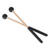1 Pair Percussion Mallet Rubber and Maple Multifunctional Tongue Drum Mallet for Concert Black
