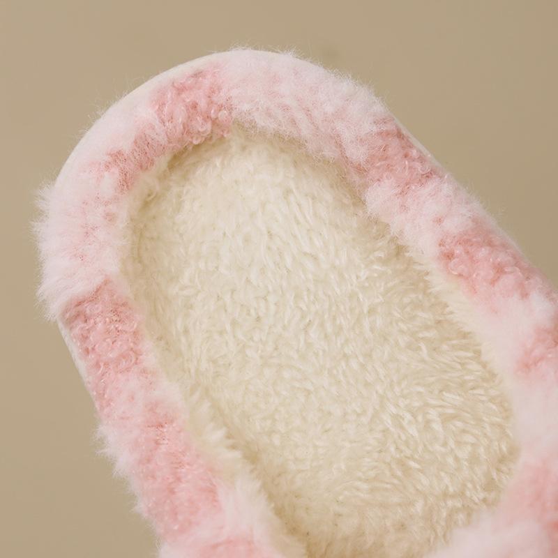 Cotton slippers women's thick-soled bag heel autumn and winter cute flat-soled slippers winter velvet warm cotton shoes high heel non-slip