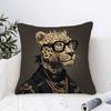1pc Victorian Wild Style Leopard Print Pillowcase - Soft and Comfortable Polyester Short Plush Fabric, Single-Sided Print, Pillow Insert Not Included,