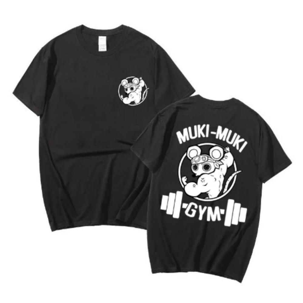 2025 Summer Fashion Men's Crewneck Printed T-shirt Solid Color Funny Top Gym Sports Beast Oversized Casual Loose Short Sleeves