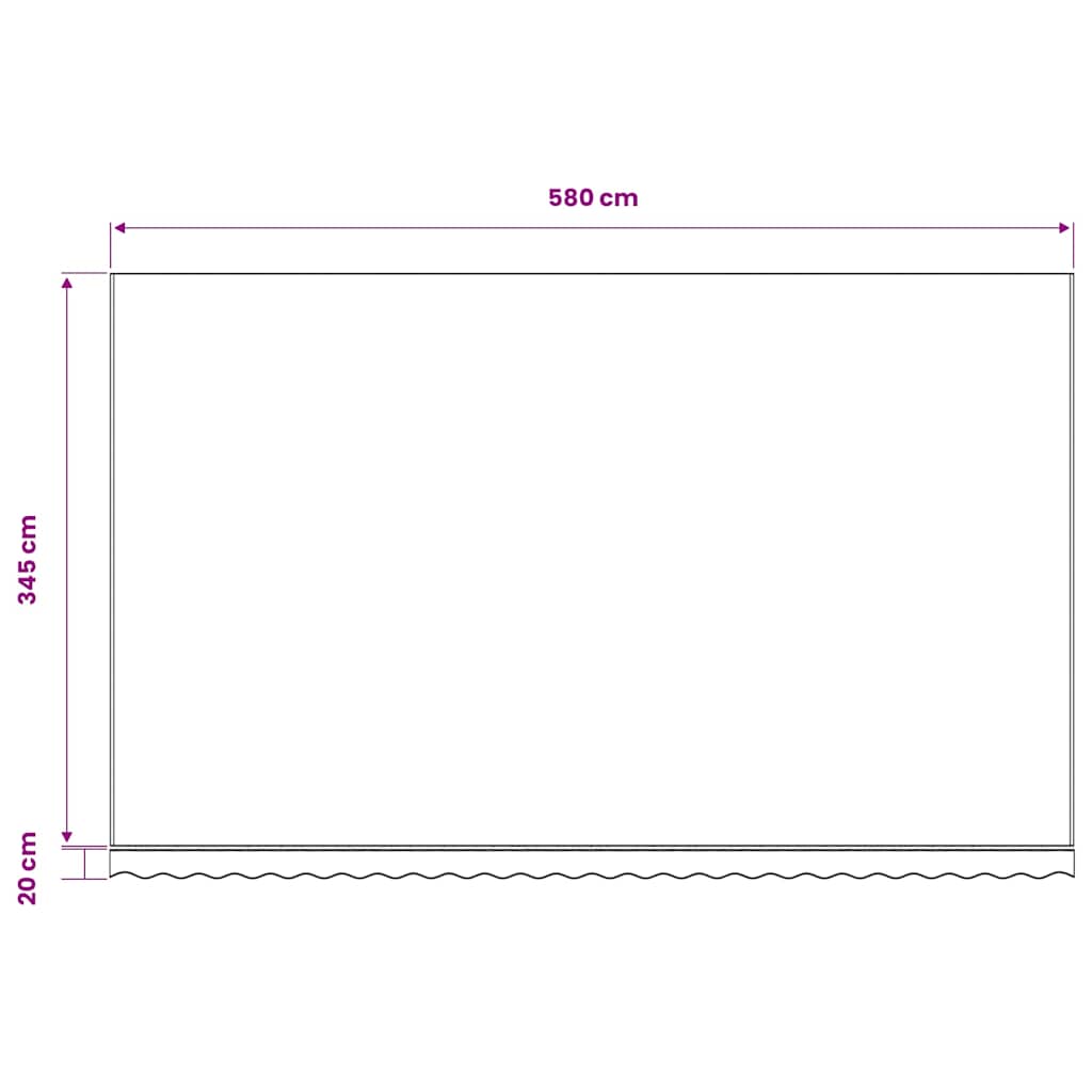 vidaXL Ersatzstoff für Markise Gelb und Weiß 580x345 cm Polyester