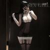 Erotic Lingerie, Sexy and Ascetic Pajamas, Hip-hugging Mesh, Sheer Lace, Seductive Hosiery Set 1494