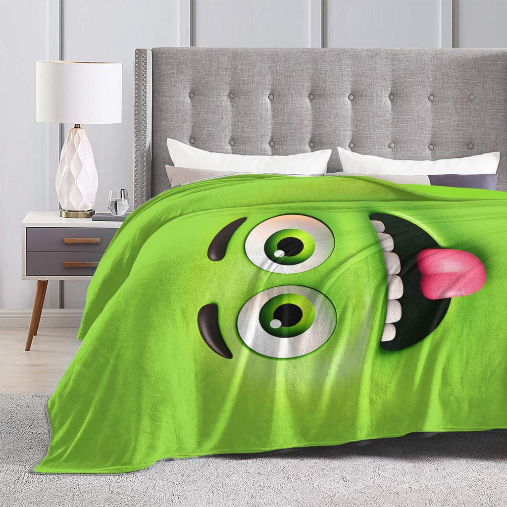 The Monster With Big Eyes Cartoon Face Meme Flannel Blankets Kids Soft Throw Blanket Winter Living Room Bedspread Sofa Bed Cover