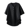 Casual T-shirt For Men, V-neck Buttoned, Lightweight Short-sleeved Sweater For Men, Comfortable Cotton Short-sleeved For Men