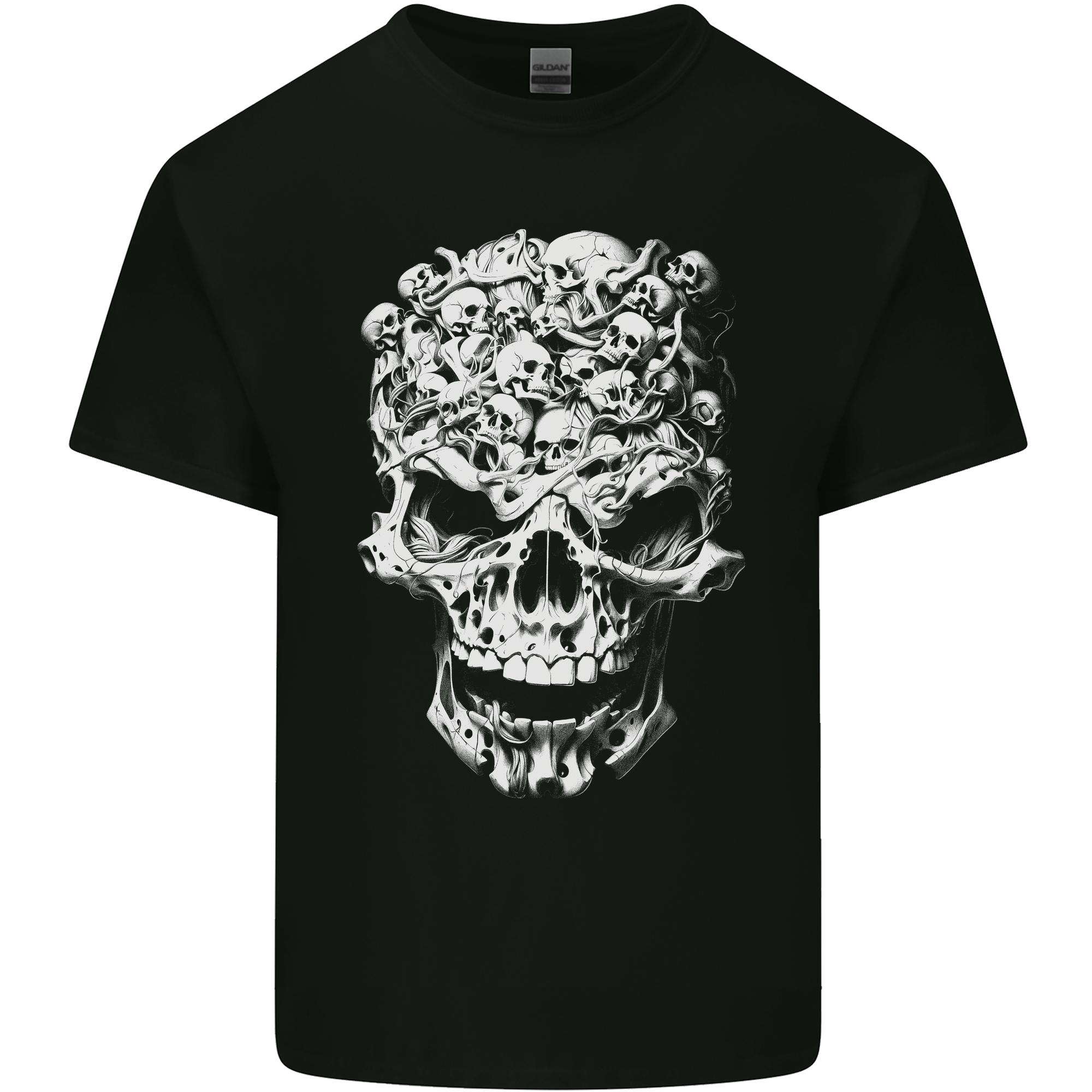 Skull Made of Skulls Heavy Metal Rock Music Unisexs Light Cotton TShirt S