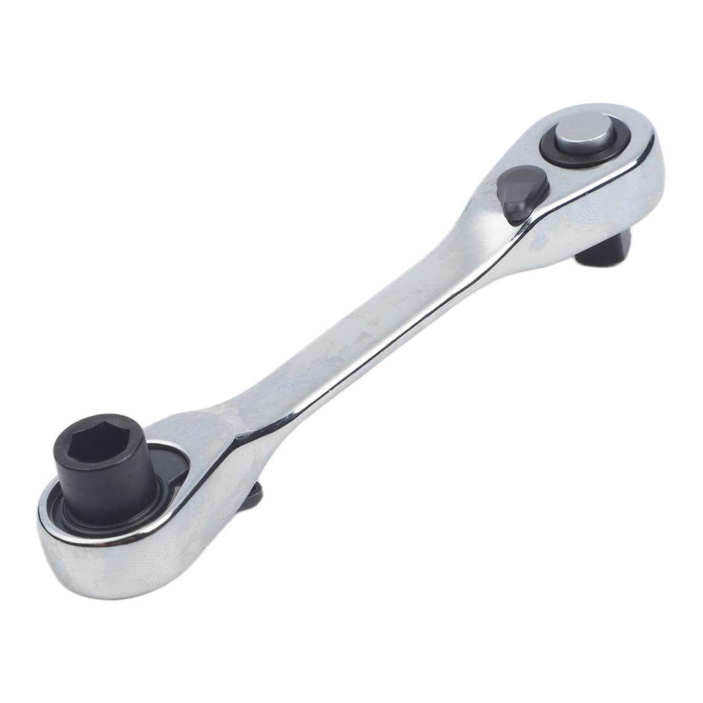 Chrome Vanadium 1/4 Inch Double Ended Ratchet Wrench 72 Tooth Quick Action