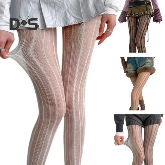 Dámské punčochové kalhoty s výřezy, patchworkové, síťované, ultratenké, průhledné, vysoce elastické, protiskluzové, jednobarevné, na dojíždění, na rande, na párty, k mini sukni