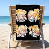 proof beach towel with a Tenma Tsukasa1 pattern - soft,absorbent,quick-drying,machine washable - perfect for swimming,camping,bathing