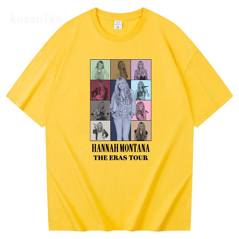 Hannah Montana The Eras Tour TShirts Fashion MenWomen Clothing Aesthetic Tops Summer Unisex Streetwear Vintage Cotton TShirts