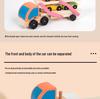 Children's Wooden Double-Layer Car Carrier & Transforming Tool Truck, Educational Toy