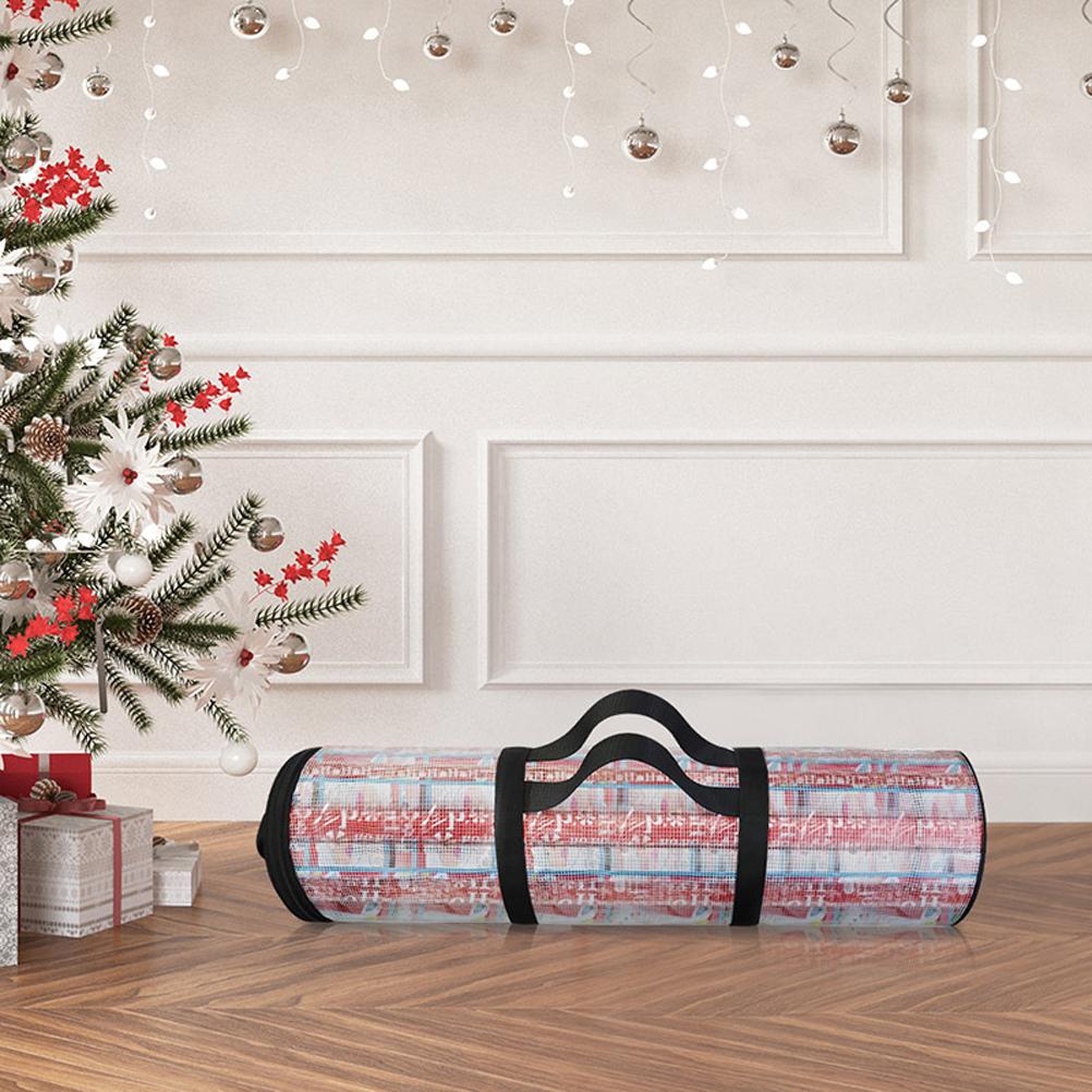 Christmas Gift Storage Bag Portable Wrapping Paper Storage Bag Durable Christmas Organizer with Carrying Handles