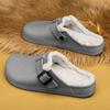 Fashion Winter Men Slippers Keep Warm Men Cotton Shoes with Fur Couple Home Slides Waterproof Flat Casual Shoes Indoor Outdoor Slippers