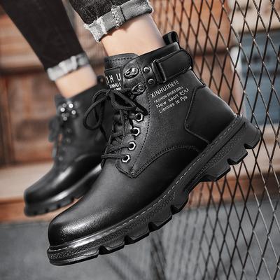 Martin Boots Men's Shoes Spring 2024 New High-top Casual Shoes Versatile Trend Heightening Shoes Piled Thickened Cotton Boots