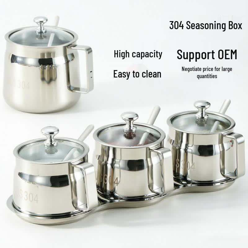 304 Stainless Steel Seasoning Jar with Handle