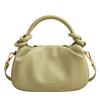 New simple pleated handbag women's fashion solid color shoulder small square bag popular versatile commuter messenger bag