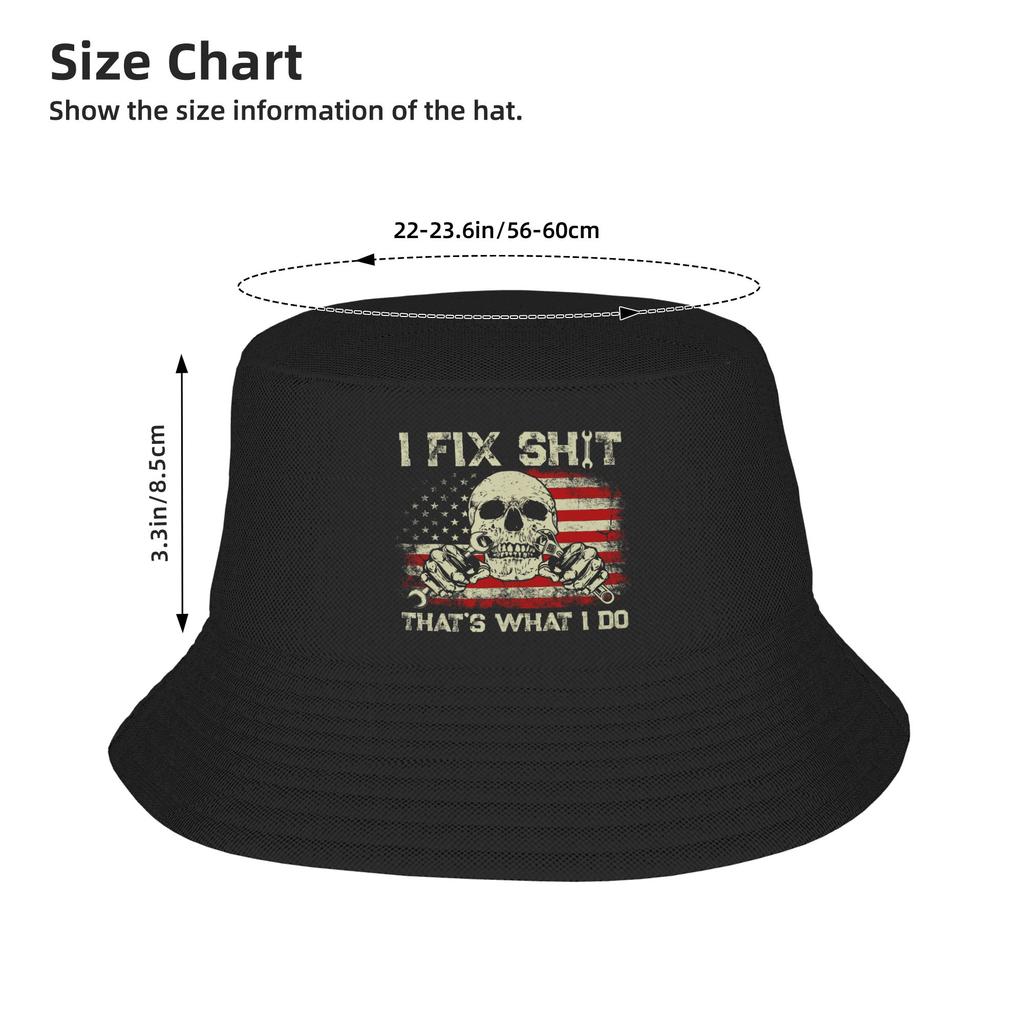 I Fix Shit That'S What I Do Vintage Bucket Hat Summer Casual Fisherman Hats For Couple Breathable Beach Travel Caps Harajuku