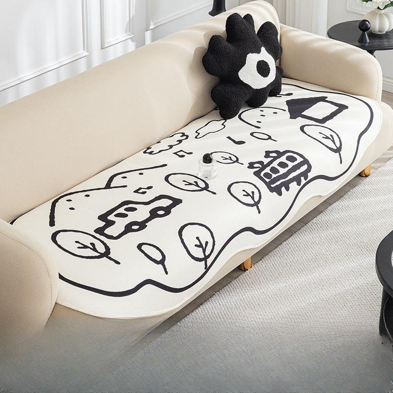 

Мультяшные подушки для сидения дивана специальной формы, универсальные четыре сезона, новинка 2024 года, нерегулярные нескользящие прямые чехлы на подушки для сидений, тканевые чехлы 90*90