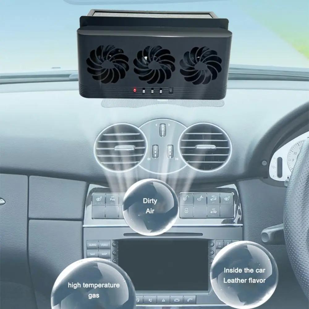 Solar Powered Cooling Fan USB Powered Auto Ventilation Fan New Air Vent Fan  All Cars