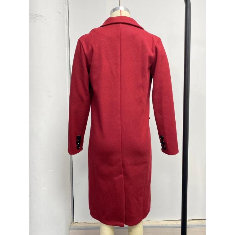 Women's Vintage Casual lattice Print Autumn Winter Long Sleeve POLO Neck Jackets & Coats