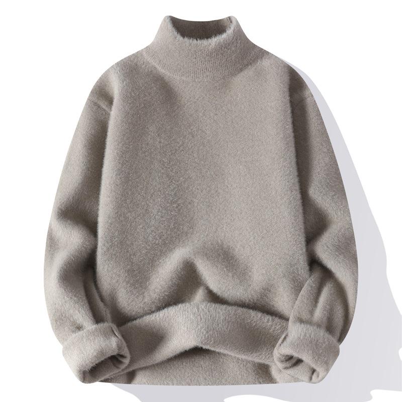 

Men s Double-Faced Fleece Half Turtleneck Sweater - Warm, Thick, for Autumn and Winter 4XL (up to 90 kg)