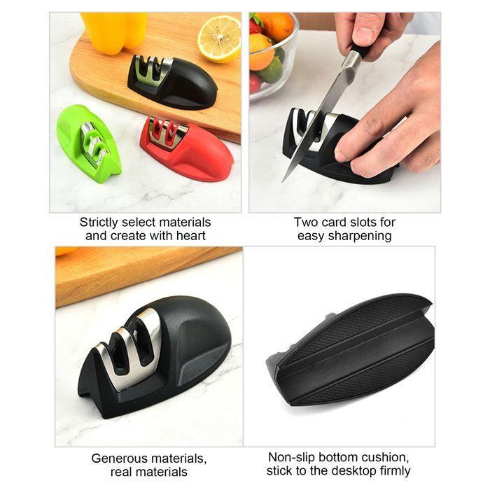 Aiguiseur de couteaux - GIGICIAL - Lot de 2 - Mini - Portable - Céramique et acier tungstène