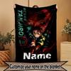 Custom Name Personalized Demon Slayer Print Blanket, Home Decor, Bedroom, Sofa, Camping, Couch, Gifts for Birthday Christmas