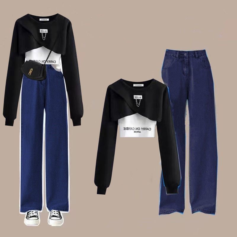 Dopamin Cool und Cool Salziger Stil Mädchen Cool und Stilvoll Street Work Pants, Hot Girl Anzug, Schuluniform, Dreiteiliger Hoodie
