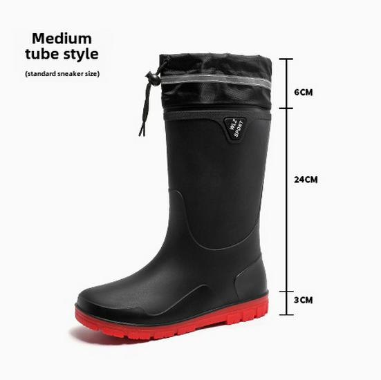 Men's Waterproof Non-Slip Outdoor Korean Fashion Rain Boots for Fishing and Sea Tasks