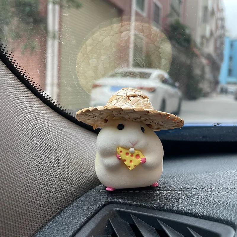 Foodie Hamster Blind Box Fantasy Creation Cute Plush Doll Machine Car Decoration Car Straw Hat Small Hamster Car Decoration