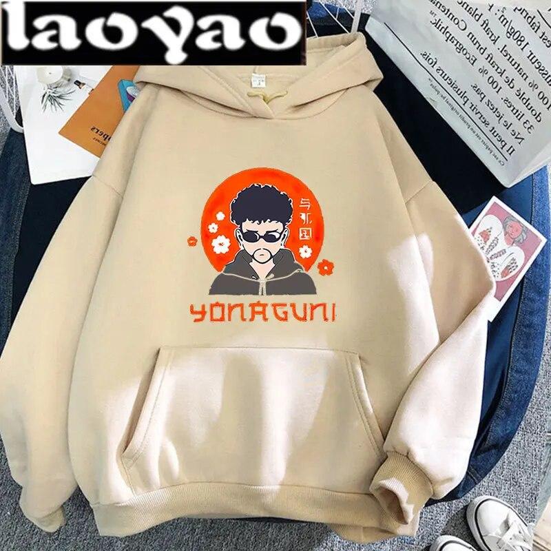 Harajuku Anime Bad Bunny Yonaguni Hoodies Unisex Kawaii Cartoon Ästhetik Druck Winter Warm Halten Langarm Frauen Sweatshirt Tops