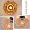1Pcs Vintage Natural Hand-woven Hemp Rope Ceiling Light Nordic Indoor Decorative Lights for Bedroom Living Room Tea Corridor