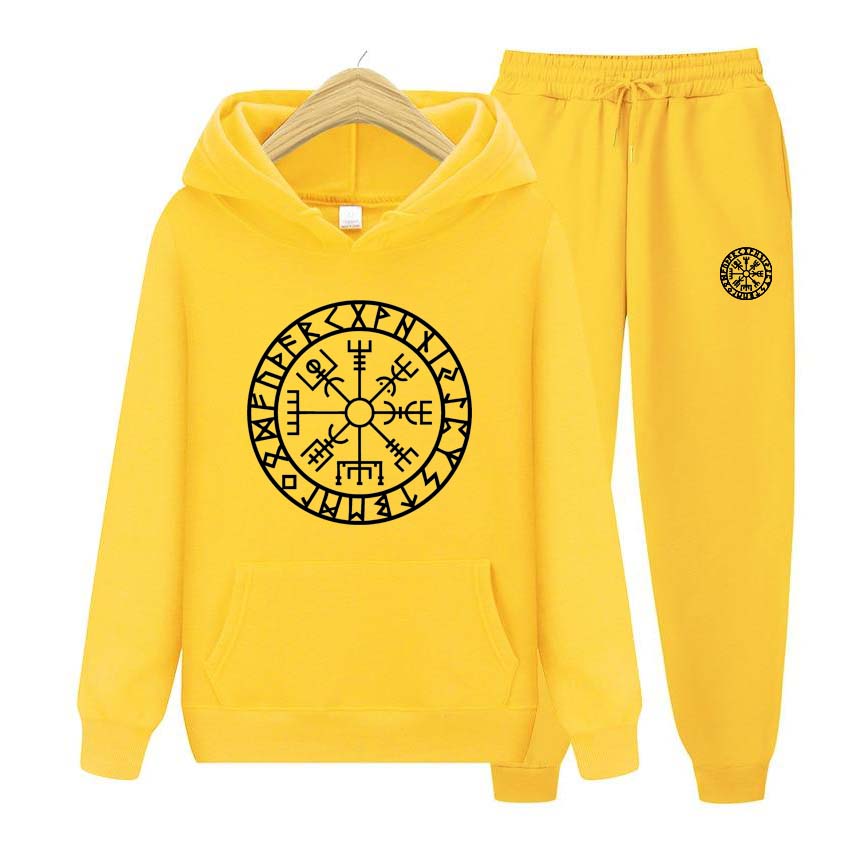 Men Suit Spring Hoodies+Pants Two Piece Set  Printing Men Womens Hoodies Tracksuits Jogger Pants Thick Warm Clothes Men