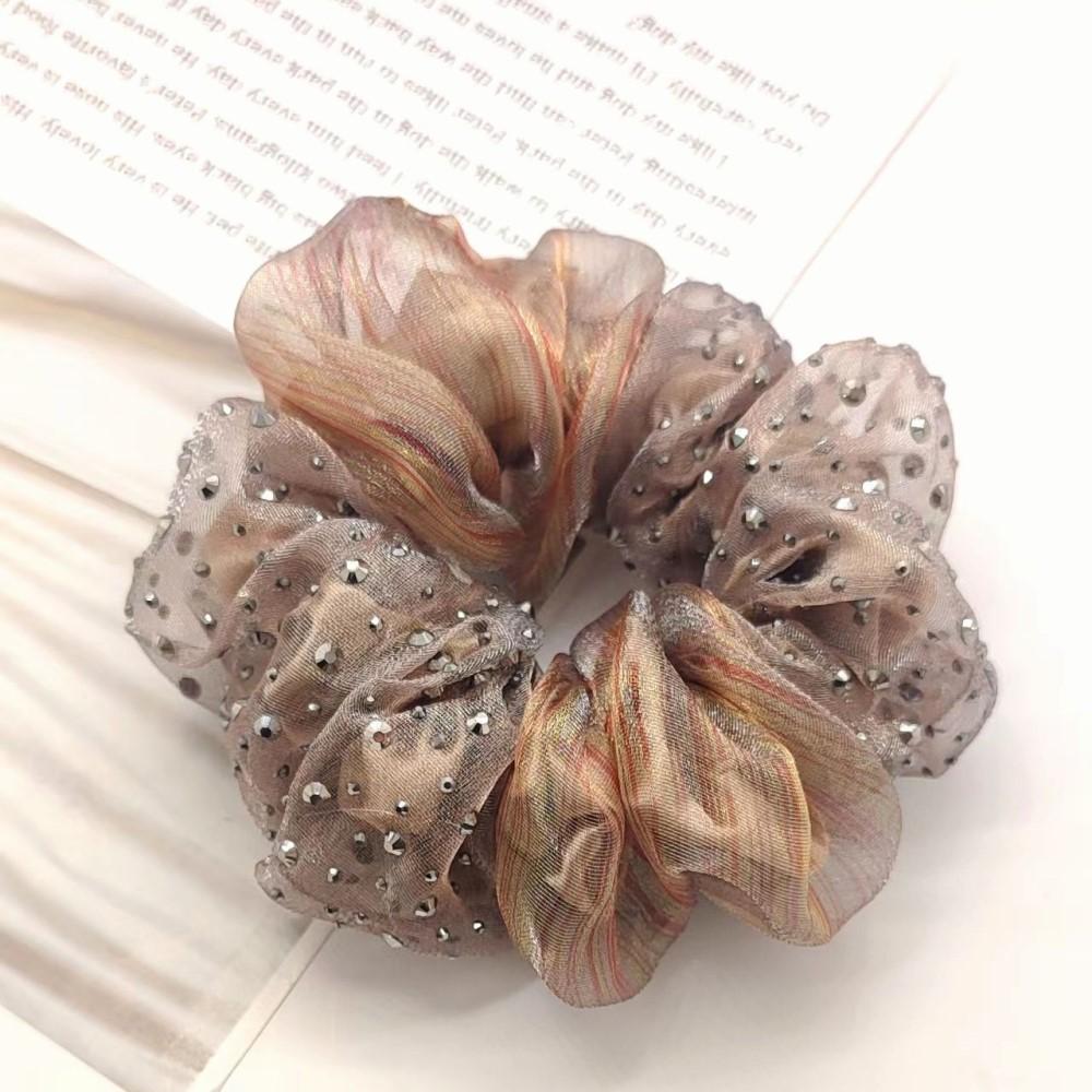 Hair Band Star Inlaid French Double-Layer Organza Sweet Temperament Headdress Flower Tie-up Hair Head Rope Female