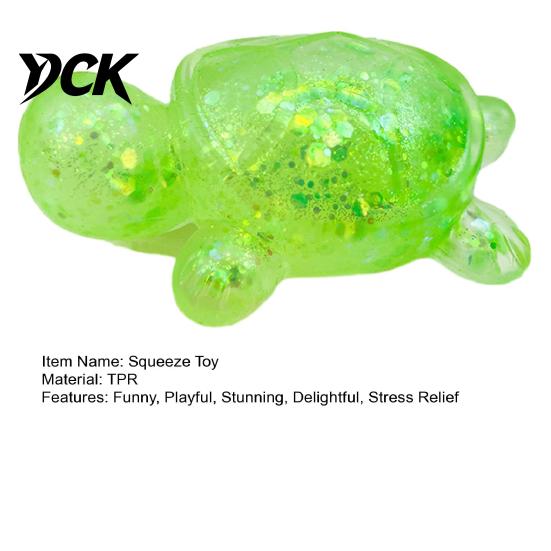 Handheld Stress Reliever Glitter Cartoon Animal Sensory Fidget Toy for Adults Kids Cute Pig Duck Soft Touch Ball Turtle Squeeze Relief Easter